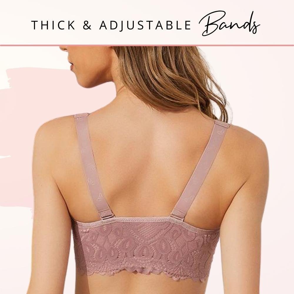 Front Closure Push Up Thin Cup Wireless Lace